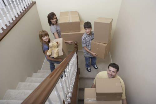 Loading boxes and furniture into a removals van for a home or office move